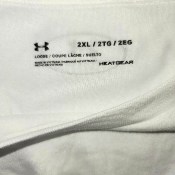 Under Armour HeatGear Loose Fit Men's Tee NWT 2XL White Performance - Picture 4 of 8